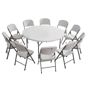 Party Rental Folding Round Waterproof 72 Inch Plastic Table