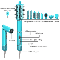 Brosse sèche-cheveux ionique tout-en-un avec conception anti-brûlure, moteur sans balais et alliage d'aluminium pour le coiffage des cheveux raides/bouclés