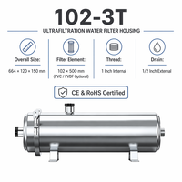 Filtre à eau en acier inoxydable SS304, débit élevé 3000L/H, boîtier de 102 mm pour une eau potable saine pour toute la maison
