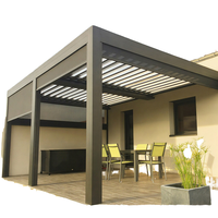Pergola motorisée en aluminium à persienne Pergola Bioclimatique Couverture de balcon de patio écologique à revêtement en poudre en tailles 3x3 4x4 4x6
