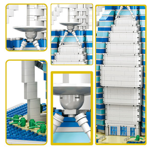 Kit de modelo arquitectónico Burj Al Arab 3D Premium, edificio de fama mundial, juguete de bloque DIY, juego de construcción educativo STEM, hito de Dubái - Product Image 3