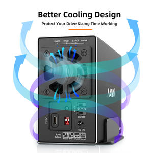 <span class=keywords><strong>2</strong></span> Bays RAID Tipe C 3.5 inci SATA HDD / SSD Enclosure Aluminium 3.5 HDD Housing Kotak Eksternal Solid State Drive Dengan Kipas 10Gbps - Product Image 5