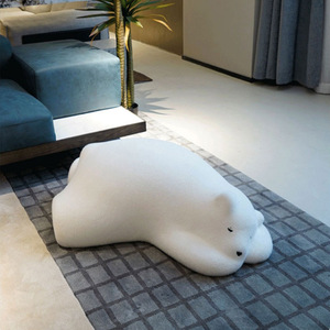 Creative Lazy <b>Sofa</b> Chair Polar Bear Shape Bean Fill Removable <b>Cover</b> For Children And Adults - Product Image 2