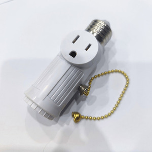 Enchufe de EE. UU. E26 Enchufe de tornillo de bombilla a 2 Adaptador de salida Soporte de luz Divisor Interruptor de cadena de tracción Base Adaptador de salida de lámpara para el hogar - Product Image 3