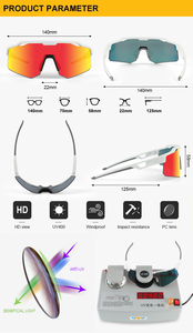 <span class=keywords><strong>Gafas</strong></span> <span class=keywords><strong>de</strong></span> Ciclismo y <span class=keywords><strong>Padel</strong></span>, <span class=keywords><strong>Gafas</strong></span> <span class=keywords><strong>de</strong></span> Sol Deportivas Polarizadas Extra Grandes para Hombre y Mujer, Lentes <span class=keywords><strong>de</strong></span> Espejo con Protección UV400 para Correr - Product Image 3