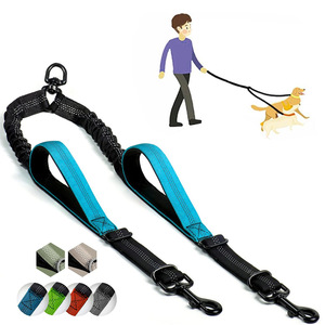 NUOVO Guinzaglio Doppio Retrattile per Cani <span class=keywords><strong>in</strong></span> Nylon a Righe, Classico, Lussuoso, alla Moda, Resistente, Riflettente, Imbottito, con Luci di Sicurezza a Mani Libere - Product Image 6