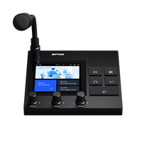 Système de sonorisation et d'interphone IP SIP de bureau SPON XC-9038N, console de montage en rack, alimentation CC 12V, gestion de l'alimentation, accessoires de microphone