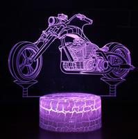 Cadeaux de moto tout-terrain Motocross Moto Lampe de nuit 3D pour enfants pour Noël Vacances Anniversaire Cadeaux