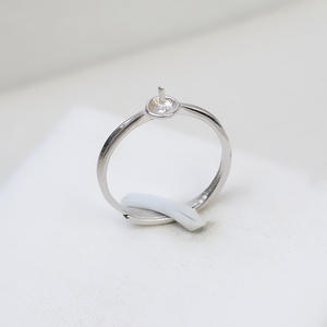 Bague ajustable pour femme en argent 925, design ouvert avec 49 perles incrustées, accessoires de bijoux DIY, plateau pour tailles 5-8 - Product Image 2