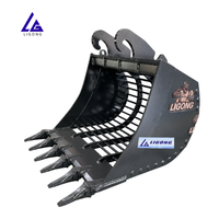 Bac tamiseur à grille ouvrante personnalisable 36" 900mm 0.4cbm pour compost, pour excavatrice de 4 à 7 tonnes