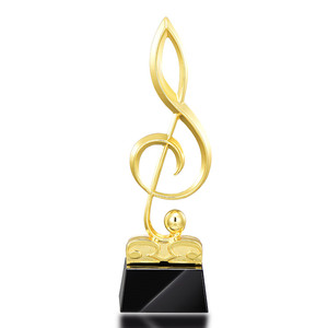 Trofeo di Lusso in Oro a Forma di Nota Musicale e Chiave di Violino, Targa Premio per Campioni di Canto e Festival Musicali - Product Image 1