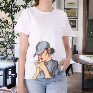 T-shirts pour femmes ultimes, logo personnalisé, tissu épais uni, coupe ample, streetwear décontracté, t-shirt à manches courtes - Product Image 3