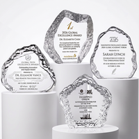 Trophée en cristal Iceberg, nouveauté très demandée, 7 styles disponibles, grande surface de gravure, pour cérémonie annuelle et récompense des employés