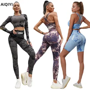 Tie Dye Yoga Pants Set Leggings Women Wear Seamless Suit Clothes Womens Sets Fitness Ropa Deportiva Mujer Gym