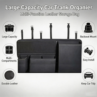 Sac de rangement pour coffre de voiture en cuir de grande capacité, organisateur de rangement multifonctionnel, sac de rangement pour dossier de siège de voiture