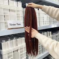 Vivian Cheveux Doux Gros Afro Crépus Bouclés Marley Twist Tressage Crochet Tresses Cheveux Tresse Cheveux Synthétique Extension En Vrac pour Mèche