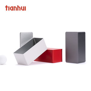 Tianhui <strong>Simple</strong> Wilte-off Rectangle Metal Box Small Tea Tin Box for Tea Snack Storage - Product Image 3