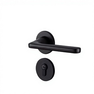 Wholesale LINRUN A-02 Luxury Modern Designer Wood Aluminum Lever Interior Door <b>Handle</b> Easy Installation 2-Year Door <b>Window</b> - Product Image 3