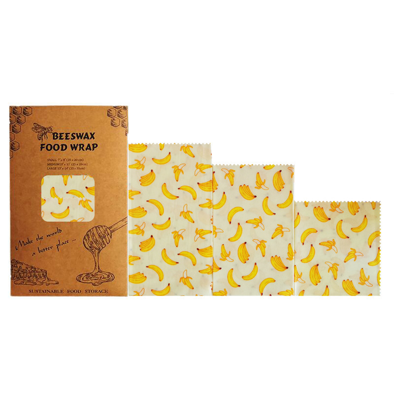 Banana 3-piece set-beeswax cloth-paper/cardboard-Yellow