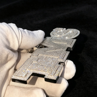 Colgante de Letra de Moissanita de Color GRA D de Plata de Ley 925 de 2 Pulgadas para Collar de Hombre, Joyería Hip Hop para Fiesta, Pasa Prueba de Diamante