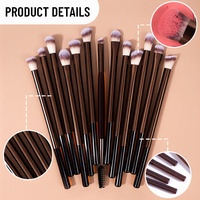 Ensemble de 13 pinceaux de maquillage professionnels marron avec sac, aluminium de qualité supérieure, pour le blush, les fards à paupières et une application de maquillage complète
