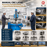 Tour CNC manuel à tourelle verticale pour le tournage des métaux, avec table rotative à trois mors, rail transversal, tête porte-outils et panneau de commande