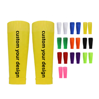 Chaussettes de football tricotées sur mesure, protège-jambes, chaussettes de sport sans pied, chaussettes de compression