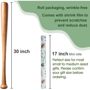 Papel de Regalo Navideño con Diseño de Piñas y Bayas, 17 Pulgadas x 32.8 Pies, Ecológico, Estilo Vintage para Manualidades y Regalos - Product Image 5