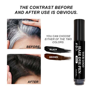 Penna per Tintura Capelli con Logo Personalizzato, Etichetta Privata, Correttore per Ritocchi alla Radice, Nero/Marrone Scuro/Marrone Naturale, Pennello per Tintura Capelli - Product Image 4