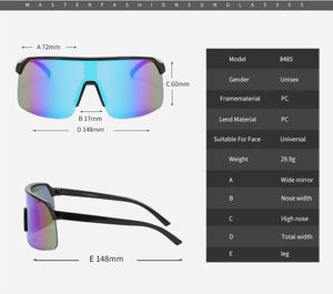 Cross-Border Ins Moda Nuevas <span class=keywords><strong>gafas</strong></span> de sol deportivas <span class=keywords><strong>Gafas</strong></span> de esquí para hombres y mujeres Lentes de PC Rojas Conjuntadas Montar en Europa y América - Product Image 2