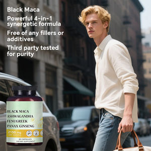 Cápsulas Herbais Masculinas VitaHall, Vendas Quentes, BLACK MACA+ASHWAGANDHA+FENUGREEK+PANAX GINSENG, Cápsula 4 em 1 para Potência Masculina - Product Image 4