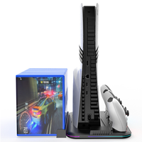 Station de charge double pour manettes PS5 Pro/Slim avec support vertical, ventilateur de refroidissement, chargeur rapide, indicateur LED, accessoire de jeu