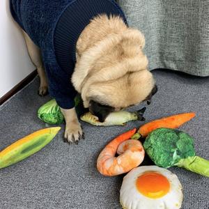 Giocattoli di peluche per animali domestici all'ingrosso verdure cane gatti giocattolo gamberetti uovo di pesce coscia di pollo giocattolo per cani stridulo - Product Image 6