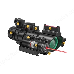 Ống ngắm chiến thuật CVLIFE 4x32 Prism với lưới chiếu sáng đỏ, xanh lá và xanh dương, tích hợp laser chỉ điểm bằng sợi quang - Product Image 3