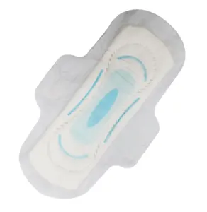 Breathable Free Sample Disposable Non-Woven Fabric Absorbent Sanitary Pad With Blue Printed