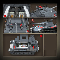 Modèle de char d'assaut Panzer, jouet de guerre, briques éducatives, char Leopard à collectionner, ensemble de blocs de construction pour enfants