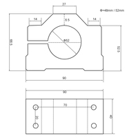 Support de fixation pour moteur de broche de machine à graver Hongyang en alliage d'aluminium 48/52 mm