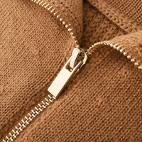Benutzer definierte Herbst Winter Braun Revers Langarm Lässig Einfaches Kleid Für Frauen Pullover Strickkleid