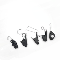 FTTH S Type Drop Cable Clamp ABS Plastic Body Stainless Steel Hook Fiber Optic Anchor Clamp Plastic Anchor for Aerial Install