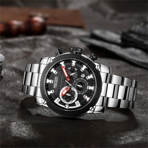 Megir 2134 Top Brands Silver Gents Quart Watches Men Wrist Watches Complete Calendarstainless Steel Back Water Resistant Watch - Product Image 6