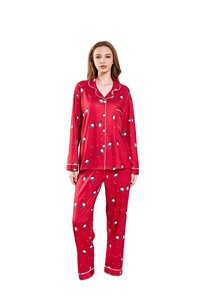 <strong>Women's</strong> <strong>Christmas</strong> Sleepwear Set Soft Long-sleeved Long Pants Pajamas Soft Loose Cardigan Lapel <strong>Christmas</strong> <strong>Pyjamas</strong> Two Piece - Product Image 2