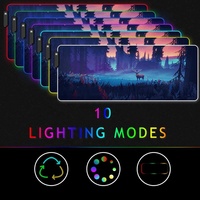 Tapis de souris Gaming avec Logo personnalisé, LED RGB, grand, pour ordinateur PC