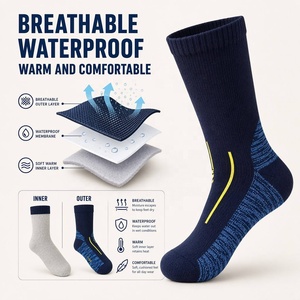 Chaussettes imperméables unisexes à 3 couches, chaussettes respirantes résistantes à l'eau pour la randonnée, le ski, la pêche, pour hommes et femmes - Product Image 4