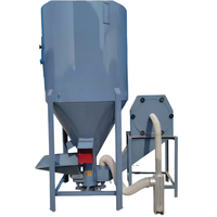 Mélangeur broyeur auto-aspirant en acier de grande capacité 500 kg, machine tout-en-un de broyage et de mélange pour élevages