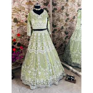 Filet lourd Lehenga Choli de qualité supérieure avec un design pur Bitts Pearl parfait pour les événements du festival et les vêtements traditionnels - Product Image 6