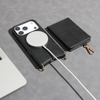Étui de téléphone en cuir personnalisé avec porte-cartes magnétique pour iPhone 17 16 15 14 13 12 Pro Max