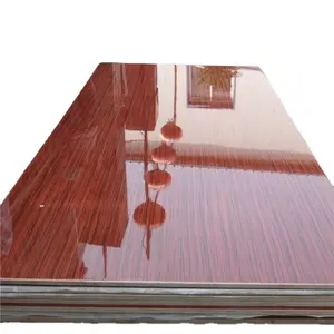 Madera contrachapada laminada UV de alto brillo 4*8 16MM 18mm madera contrachapada de melamina con revestimiento transparente UV para hacer gabinetes