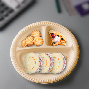 <span class=keywords><strong>Assiette</strong></span> jetable biodégradable de 9 pouces à 3 compartiments pour <span class=keywords><strong>micro</strong></span>-ondes, emballage alimentaire pour restaurants, fêtes et plats à emporter - Product Image 2