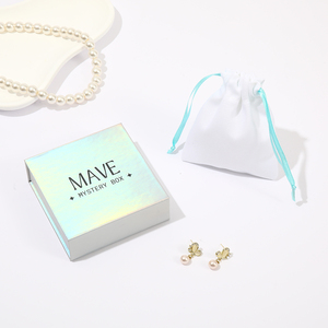 Boîtes à bijoux élégantes <span class=keywords><strong>en</strong></span> carton argenté de qualité supérieure avec fermeture magnétique, emballage <span class=keywords><strong>en</strong></span> forme de coquille pour collier et boucles d'oreilles - Product Image 5