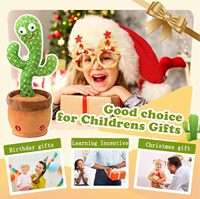 Cactus interactif parlant et dansant, jouet en peluche douce avec lumières LED, imite les sons, joue 120 chansons, pour anniversaire et anti-stress